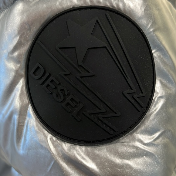 Diesel Silver Metallic Puffer Jacket button & zip kids 16 or W Sm - Picture 2 of 16